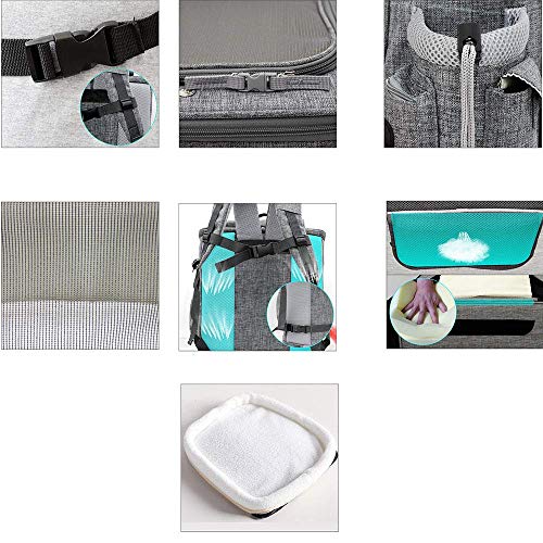 Yugoujiu Mochila Extra Grande para Mascotas Mochila para Perros de 20 kg Verano Transpirable con Bolsa de Viaje Mochila Plegable para Gatos,Gris Claro,L (15-23 Gatos y Perros)