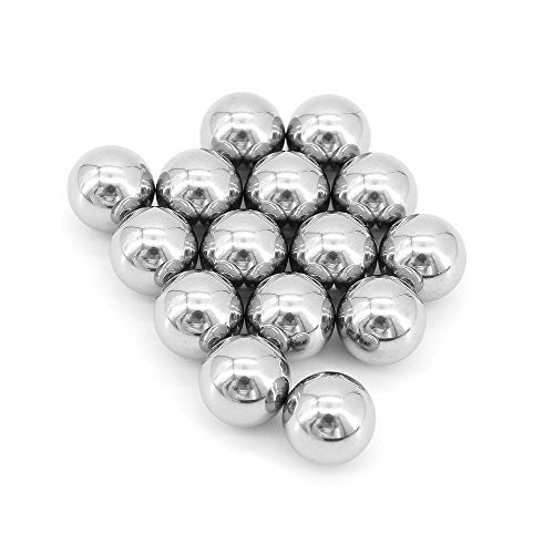 Yuhtech 580 Pcs 15 Bolas de Rodamiento de Tamaño de Acero Inoxidable, Bolas de Precisión de 1 mm a 10 mm para Ruedas de Bicicleta, Rodamientos de Patineta