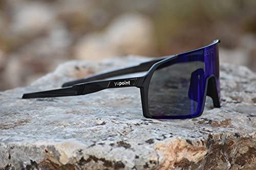 YUPOINT - Gafas Ciclismo - Unisex - Visión nítida y Clara -CE Certificación - Lentes Polarizadas UV 400 - Sujeción Actividades al Aire Libre - Hiking - Esquí - Running - Triatlón (Azul)