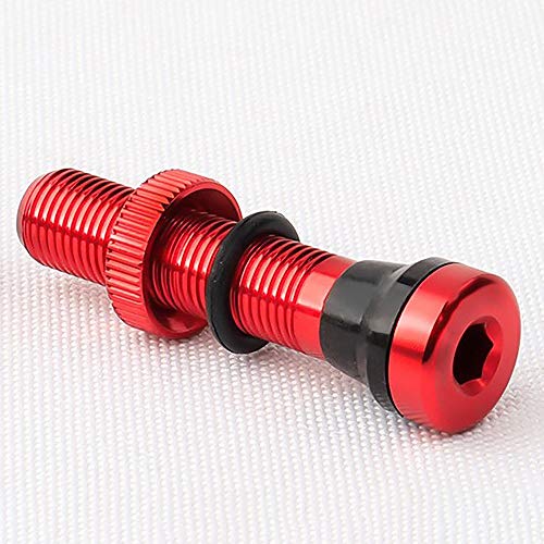 YUPVM Válvulas Un/V Schrader para bicicleta, 2 unidades, 40 mm, con cabeza anodizada, mecanizado CNC para llantas Tubeless para bicicleta de carretera, color rojo