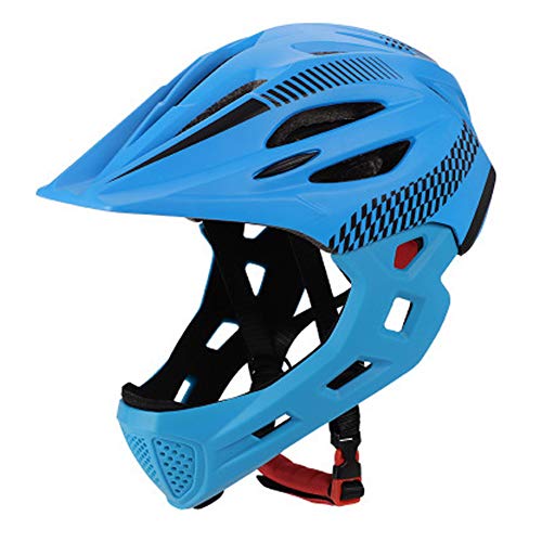 YYYY Casco para niños con luz Trasera, Desmontable, Ligero, mentonera Integral, Casco de Bicicleta de Equilibrio-1