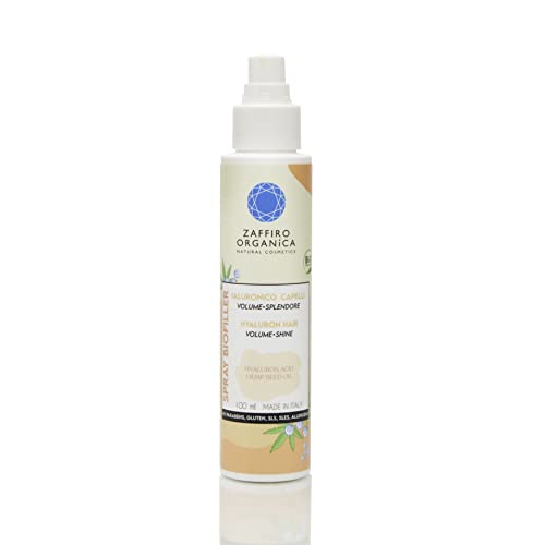Zaffiro Organica Spray BIO FILLER para cabello con Ácido Hialurónico Proteínas de Seda Queratina vegetal • Volumen✓ Desenredante✓ Hidratante ✓ Protector térmico Sin Sulfato Ni Parabenos 100ml