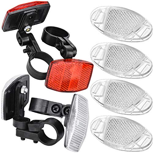 Zaleonline Bicicleta Advertencia Reflector de 8 Piezas Conjunto de Reflector de Bicicleta Trasera Reflectores de Bicicleta Reflector de Radios de Bicicleta Reflectores de Bicicleta Delante y detrás