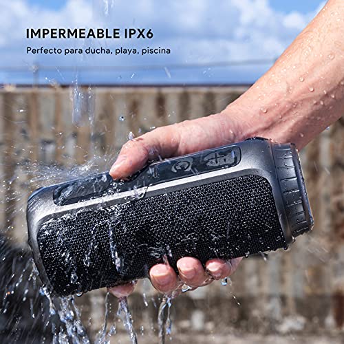 Zamkol Altavoz Bluetooth Potente 30W, Sonido Estéreo, Impermeable IPX6, Altavoz Bluetooth Portatil, Bluetooth 5.0, Graves Mejorados, AUX-in, Tipo-C, Soporte Tarjeta TF