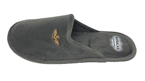 Zapatilla de Estar por casa/Biorelax/Hombre/Mod. Gris Liso/Empeine Suapel/Suela de Goma Antideslizante/Cámara de Aire/Talla 41