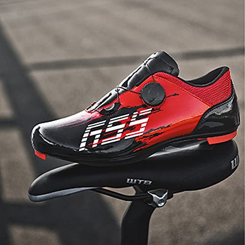 Zapatillas Ciclismo Moda, Zapatillas Bicicleta Todoterreno Cuatro Estaciones Unisex para Bicicleta De Carretera MTB Spin, Compatible con SPD Look Delta Cycle Riding Cleat (Red,36(EU 37 2/3))