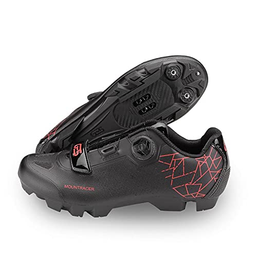 Zapatillas Ciclismo MTB GES Mountracer 2 Roja/Negra con Cierre Boa (Numeric_45)