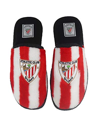 Zapatillas de casa de equipos de fútbol con licencia oficial Athletic Club de Bilbao - Color - Rojo, Talla - 45