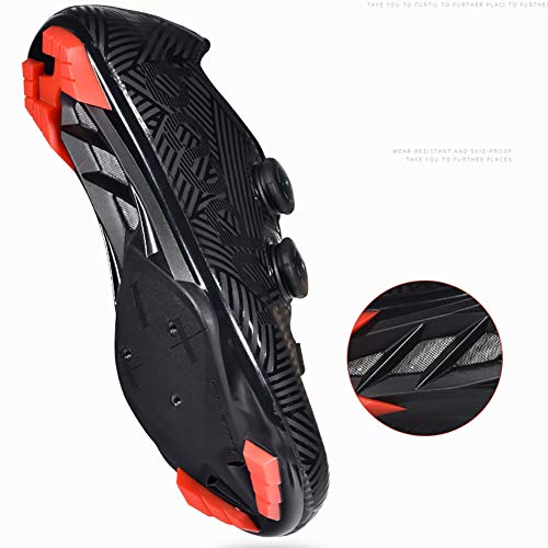 Zapatillas De Ciclismo De Nailon De Primera Calidad, Zapatillas De Ciclismo De Carretera para Hombre con Tacos SPD para Hombre, Zapatillas De Ciclismo para Spinning - Ligeras,Azul,39