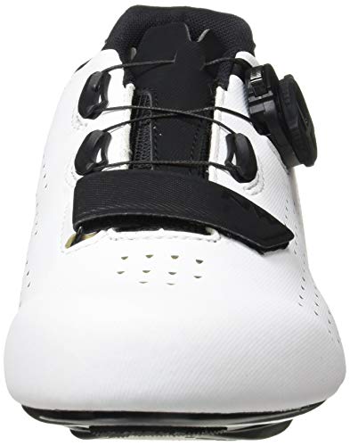 Zapatillas de Ciclismo para Carretera Core Plus 2 - Color Blanco/Negro - Sin Costuras en el Empeine - Cierre Rápido - Talla 43 - Zapatillas para Bicicleta Northwave