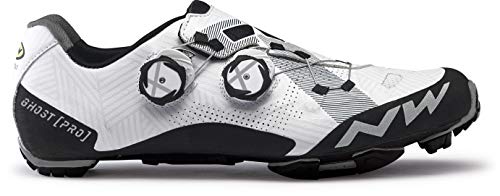 Zapatillas de Ciclismo para Carretera Ghost Pro - Color Blanco - Talla 41 - Zapatillas para Bicicleta con la Suela Hyperlight XC de Carbono para una Transferencia de Potencia Máxima - Northwave