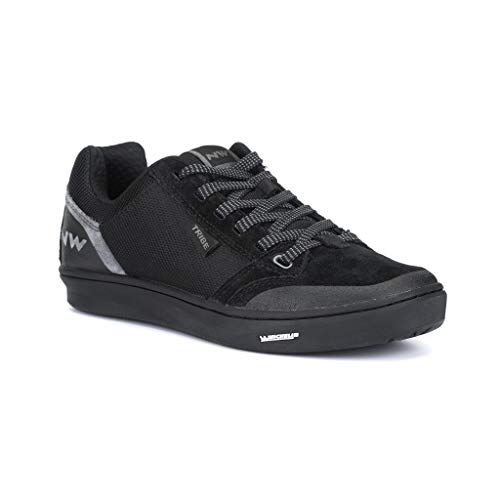 Zapatillas de Ciclismo para Carretera Tribe - Color Negro - Talla 41 - Zapatillas para Bicicleta MTB con Buen Agarre en los Pedales y Resistente a la Abrasión en la Punta - Northwave