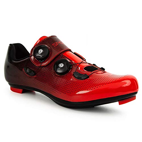 Zapatillas de Ciclismo para Mujer Zapatillas Deportivas de Ciclismo de Carretera SPD Zapatillas Deportivas de Ciclismo MTB para Hombres Profesionales Zapatillas de triatlón(39, Red)