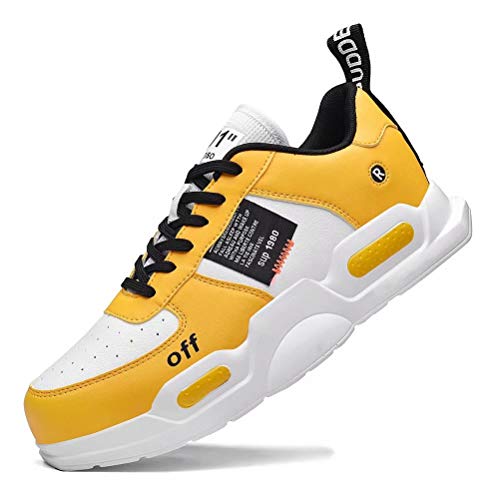 Zapatillas de Deporte de Moda para Hombre Zapatos cálidos de Invierno Botas de Nieve Zapato Deportivo para Caminar Informal, A-Yellow, EU43
