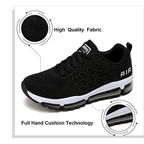 Zapatillas de Deporte Hombre Mujer Zapatos para Correr Aire Zapatillas de Running para Respirable Cómoda Gimnasio Zapatillas Casual Outdoor Calzado Asfalto Sneakers 877black39