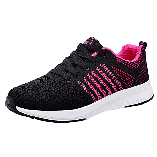 Zapatillas de deporte para mujer, para correr, escalada, transpirables, zapatillas de fútbol, para exteriores, para correr, ciclismo, con cordones, zapatillas de fitness, correr, tenis, Rosa., 39 EU