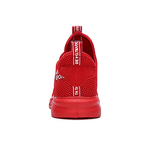 Zapatillas de Deporte Portátil para Niños Zapatos Deportivos de Moda para Chico Zapatilla de Senderismo Transpirable Calzado Deportivo para Niños Rojo,35 EU