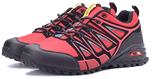 Zapatillas de Deportes Hombre Mujer Running Zapatos para Correr Calzado Deportivos Aire Libre Ligero Gimnasio Sneakers - Rojo - 41 EU