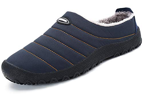 Zapatillas de Estar por Casa Mujer Hombre, Invierno Zapatos de Casa con Forro de Cálido - Cálidas y Cómodas - con Suela Antideslizante para Exterior e Interior,Azul 45