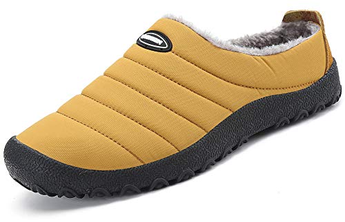 Zapatillas de Estar por Casa Mujer Hombre, Invierno Zapatos de Casa con Forro de Cálido - Cálidas y Cómodas - con Suela Antideslizante para Exterior e Interior,Amarillo 43