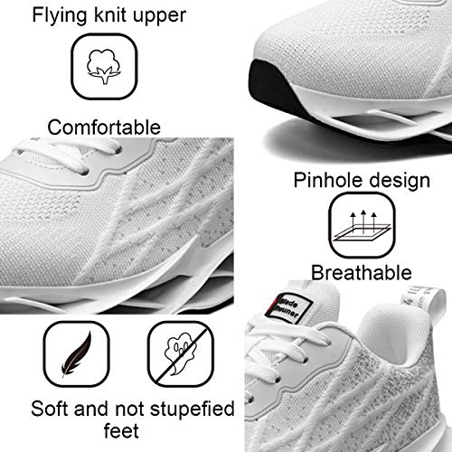 Zapatillas de Running para Hombre Mujer Zapatos Deportivo Casual Tenis Asfalto Zapatos Deporte Fitness Gym Correr Gimnasio Transpirables Seguridad Atlético Trekking Sneakers g33white39