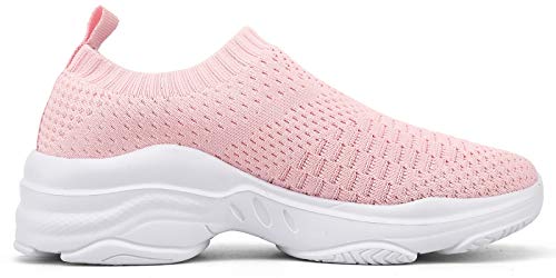 Zapatillas de Running para Mujer Casual Tenis Zapatos Deporte Fitness Gym Correr Gimnasio Deportives Transpirables Atlético Trekking Plataform Sneakers, Rosa 1, 41 EU