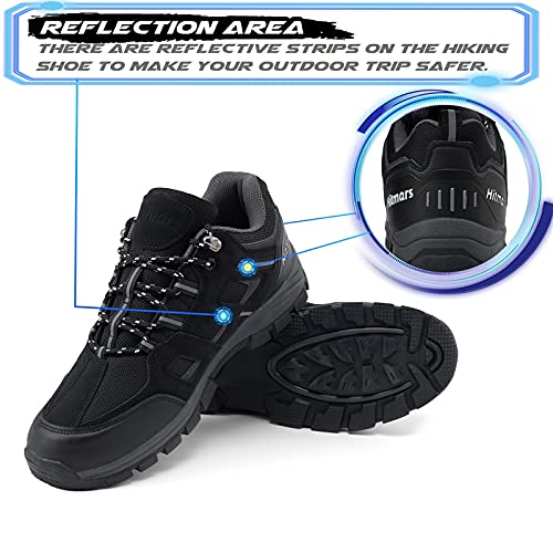 Zapatillas de Senderismo Hombre Bajas Zapatos Trekking Antideslizantes Botas Sportiva Montaña Exterior Transpirable Negro 40 EU