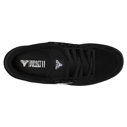 Zapatillas de Skate - Modelo Patriot II Negro y Blanco - Talla 44,5 - Tecnología Impact Foam para Mayor Confort - Suela Cupsole con FLX para Más Durabilidad - Zapatillas de Hombre - Fallen Footwear