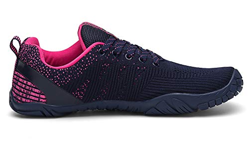 Zapatillas de Trail Running Barefoot Unisex-Adulto Minimalistas Zapatillas de Deporte Exterior Azul Rosa36