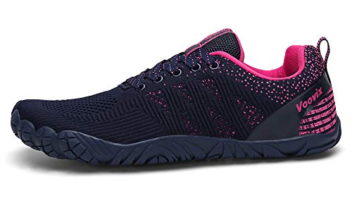 Zapatillas de Trail Running Barefoot Unisex-Adulto Minimalistas Zapatillas de Deporte Exterior Azul Rosa36