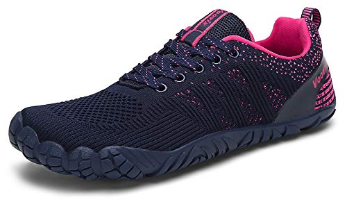 Zapatillas de Trail Running Barefoot Unisex-Adulto Minimalistas Zapatillas de Deporte Exterior Azul Rosa36