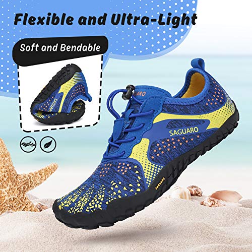 Zapatillas de Trail Running Minimalistas Barefoot Niño Niña Zapatillas de Deporte Exterior Interior Azul, Gr.30