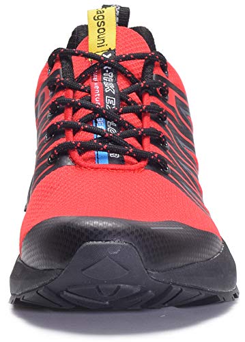 Zapatillas de Trail Running para Hombre Mujer Zapatillas Deporte Zapatos para Correr Gimnasio Sneakers Deportivas - Rojo D - 42 EU