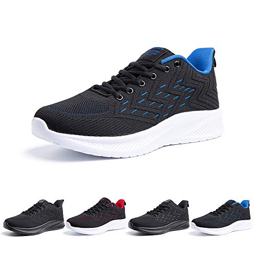Zapatillas Running Hombre Bambas Zapatos para Correr y Asfalto Aire Libre y Deportes Calzado Casual Tenis Outdoor Gimnasio Sneakers Negro Gris Azul Número 38-48 EU Azul 45