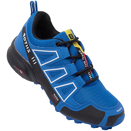 Zapatillas Trekking Hombre Impermeable Zapatillas Trail Running Hombre Ligero Antideslizantes Zapatos de Senderismo Hombre Zapatillas Correr Calzado Deporte Azul 42 EU