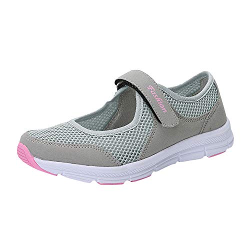 Zapatos Malla de Mujer de Velcro Deportivo de Calzado Casual Ligero Aire Libre y Deporte Transpirables Casual Zapatos Gimnasio Correr Sneakers Zapatillas de Deportivo Ligero y Comodo riou