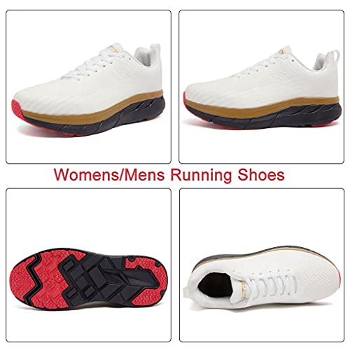 Zapatos para Correr Hombre Mujer Zapatillas de Deportes Tenis Deportivas Running Calzado Carretera Trekking Sneakers Gimnasio Transpirables Casual Montaña Blanco 41 EU