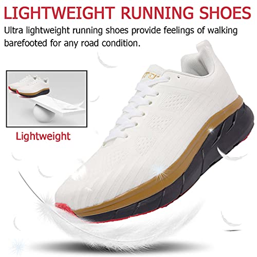 Zapatos para Correr Hombre Mujer Zapatillas de Deportes Tenis Deportivas Running Calzado Carretera Trekking Sneakers Gimnasio Transpirables Casual Montaña Blanco 41 EU