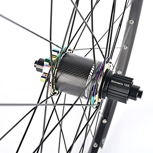 Zatnec Ciclismo Ruedas Juego Ruedas Bicicleta 26/27.5/29 Pulgadas Montaña Llanta Fibra Carbon Casete Cubo Rodamiento Sellado Freno Disco QR 8/9/10/11 Velocida (Color : Multi-Colored, Size : 27.5inch)