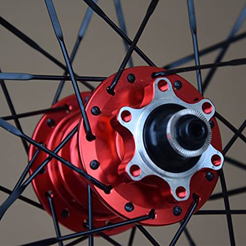Zatnec Juego de ruedas para bicicleta de montaña 26/27.5/29 pulgadas, freno de disco para llanta de bicicleta MTB 7-11 Speed Card Hub Rodamiento sellado 32H, rojo (tamaño: 26 pulgadas)