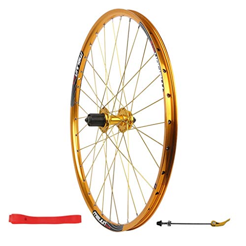 Zatnec Rueda trasera de bicicleta de montaña de 26 pulgadas, doble pared MTB llanta de liberación rápida V-Brake híbrido/bicicleta de montaña disco de 32 agujeros 7 8 9 10 velocidades (color rojo)