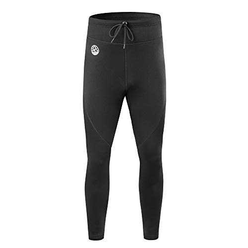 ZCCO Pantalones de Neopreno para Hombre, Pantalones Largos de Neopreno de 1,5 mm para Hacer Surf, Kayak, natación, Buceo, piragüismo (Negro, 3XL)