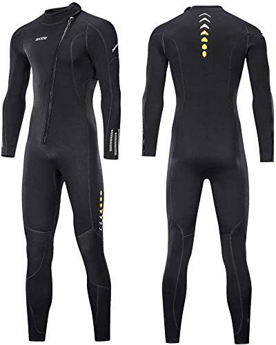 ZCCO Traje de Neopreno Ultra elástico de 3 mm con Cremallera Frontal, Traje de Buceo Completo, una Pieza para Hombres y Mujeres, esnórquel, Buceo, natación, Surf (Hombre Large