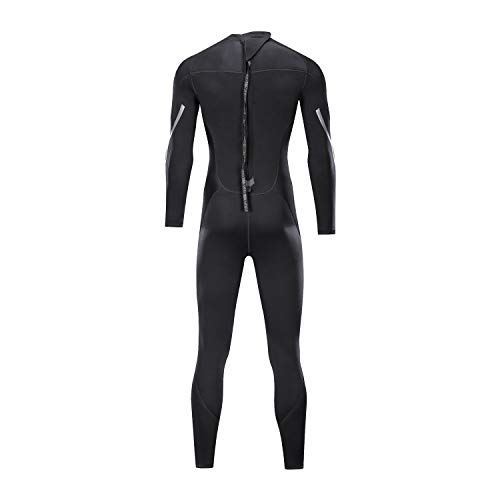 ZCCO Wetsuits - Traje de neopreno para hombre, 3 mm, manga completa, para pesca submarina, esnórquel, surf, canoa, buceo, trajes húmedos (negro, L)