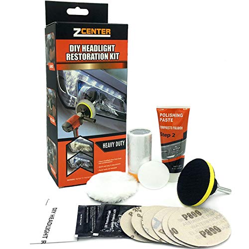 ZCENTER Kit de restauración de Faros de Automóviles pulir Faros Coche para Restaurar Faros turbios, Restaurador De Faros amarillentos o Desgastados