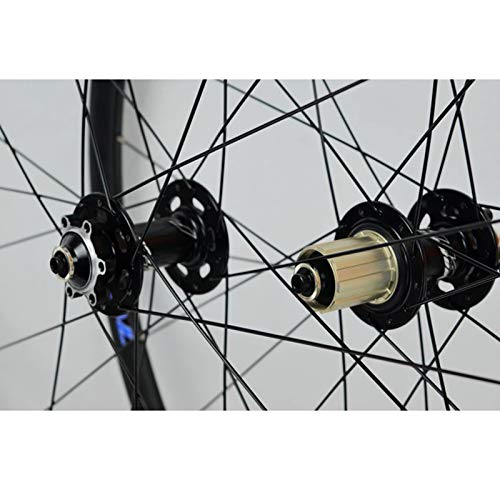 ZCXBHD 700C Freno Disco Bicicleta Carretera Juego De Ruedas Ciclocross 30mm Aleación Ruedas Dto V/C Freno Liberación Rápida 7/8/9/10/11 Velocidad 24 Hoyos 1700g (Color : Blue)