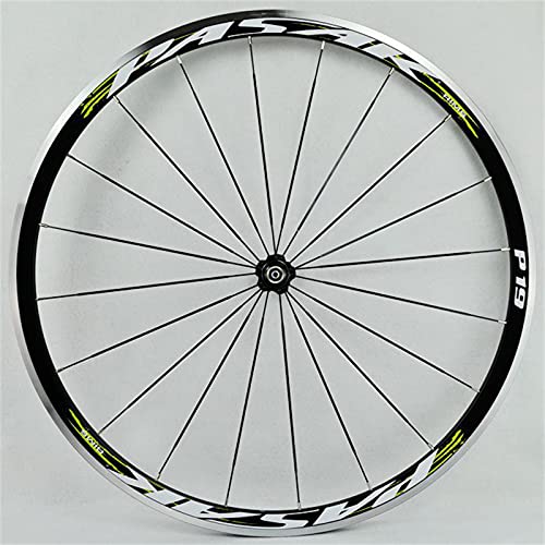 ZCXBHD Bicicleta Carretera Ruedas 700C Wheelset 30mm Llantas Aluminio C/V- Freno de Disco de Freno Lanzamiento Rápido 7 8 9 10 11 12 Velocidades (Color : Green)