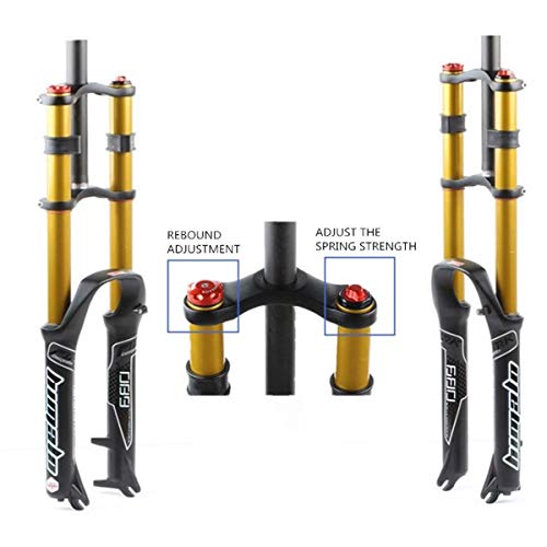 ZCXBHD MTB Horquilla Delantera Doble Hombro Horquilla De Suspensión 26/27,5/29 Pulgadas DH Am Ajuste De Rebote QR Viaje 130mm 1-1/8" Control De Hombro (Color : Spring, Size : 29in)