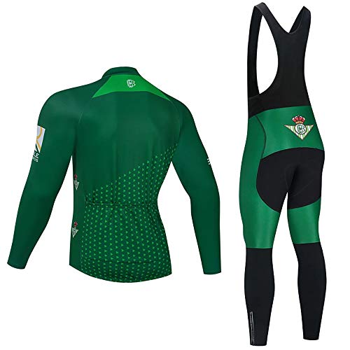 ZDFLC Invierno Ropa Conjunto Traje Manga Larga Ciclismo Hombre Invierno con 3D Acolchado de Gel, Maillot Ciclismo con Forro Térmico de Lana + Pantalon Bicicleta para MTB Ciclista Bici