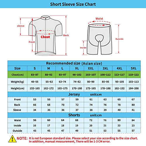 ZDFLC Traje Ciclismo Hombre, Maillot Ciclismo y Culotte Ciclismo con 3D Gel Pad para Verano Deportes al Aire Libre Ciclo Bicicleta